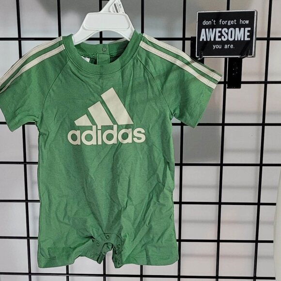 Adidas Baby Onesie - Size 9 Mos - Stylish Green Athletic Outfit - Picture 12 of 13